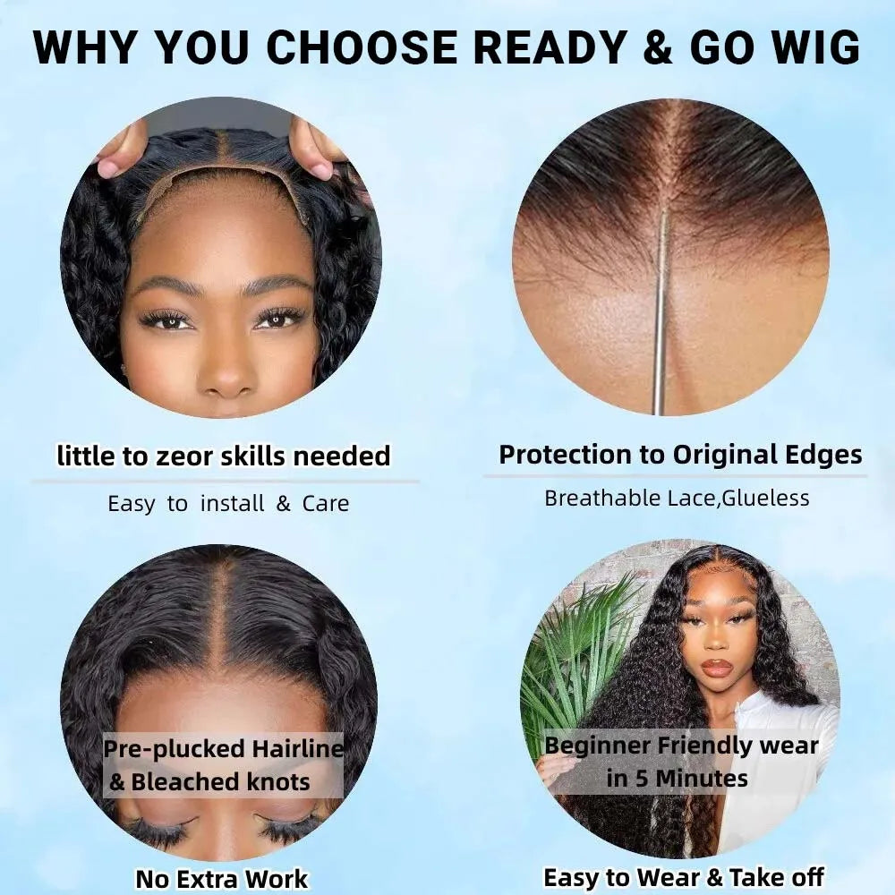 Ali Pearl Ready And Go Glueless Human Hair Wigs Straight 5x5 Lace Closure Wig Pre-Cut Pre Plucked Ready to Go Wigs For Women