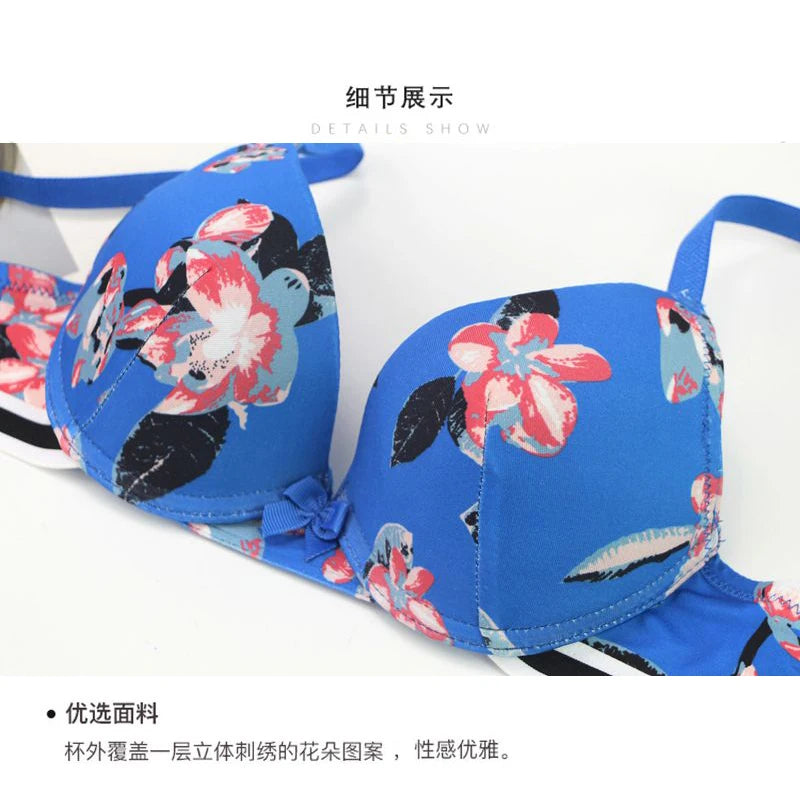 Nouvelle Seamless Brand Sexy Bow Floral Bras Pantes Set Push Up Underwear For Womens BCDE Cup Plus Size Lingerie