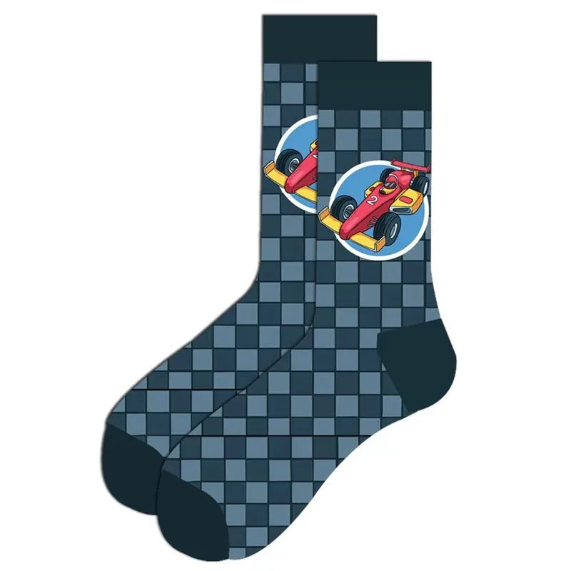 1 Pair of New Autumn Winter Christmas woman Socks Funny New Year Santa Claus Christmas Tree Snow Elk Gift Cotton Happy Men Socks