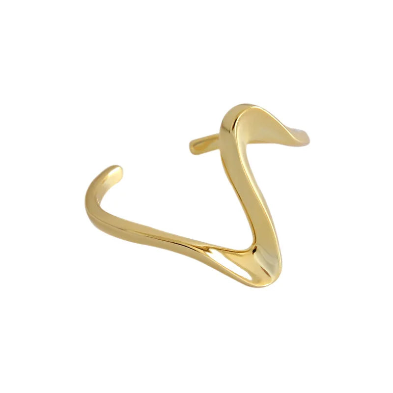 XIYANIKE Silver Color Creative Waves Design Ring Simple Irregular Handmade Wedding Jewelry for Women Size 17mm Adjustable