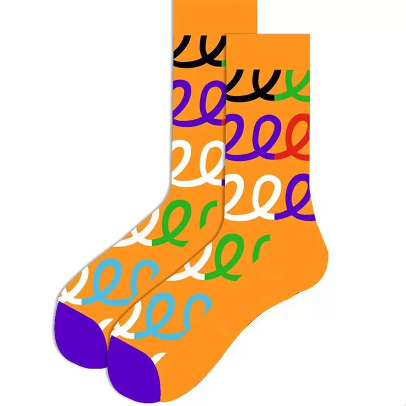 1 Pair of New Autumn Winter Christmas woman Socks Funny New Year Santa Claus Christmas Tree Snow Elk Gift Cotton Happy Men Socks