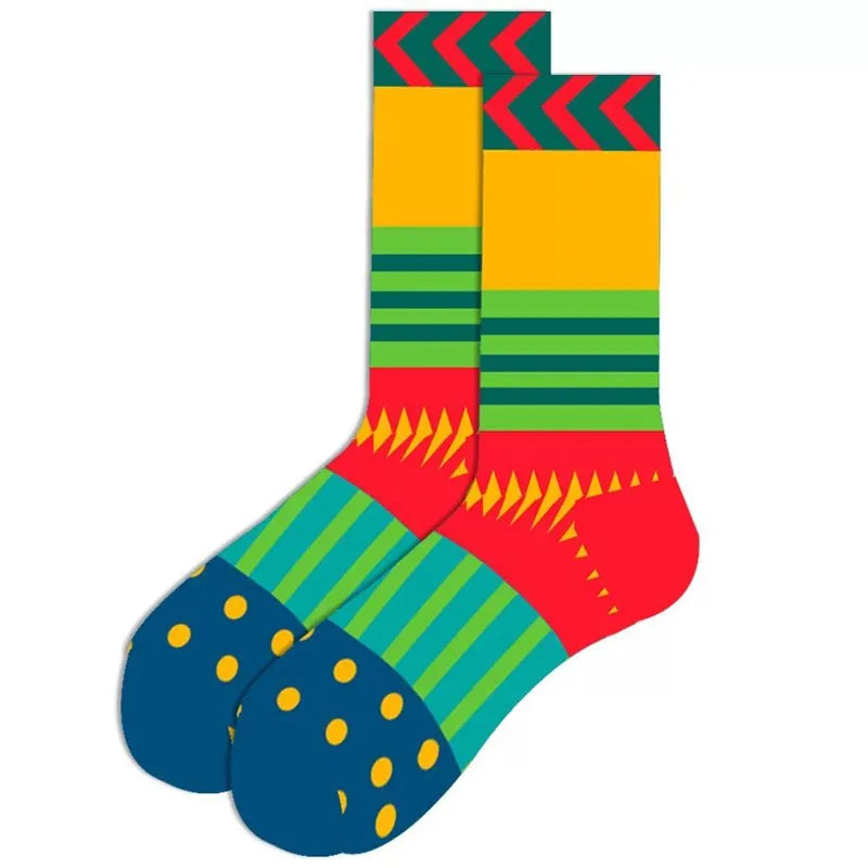 1 Pair of New Autumn Winter Christmas woman Socks Funny New Year Santa Claus Christmas Tree Snow Elk Gift Cotton Happy Men Socks