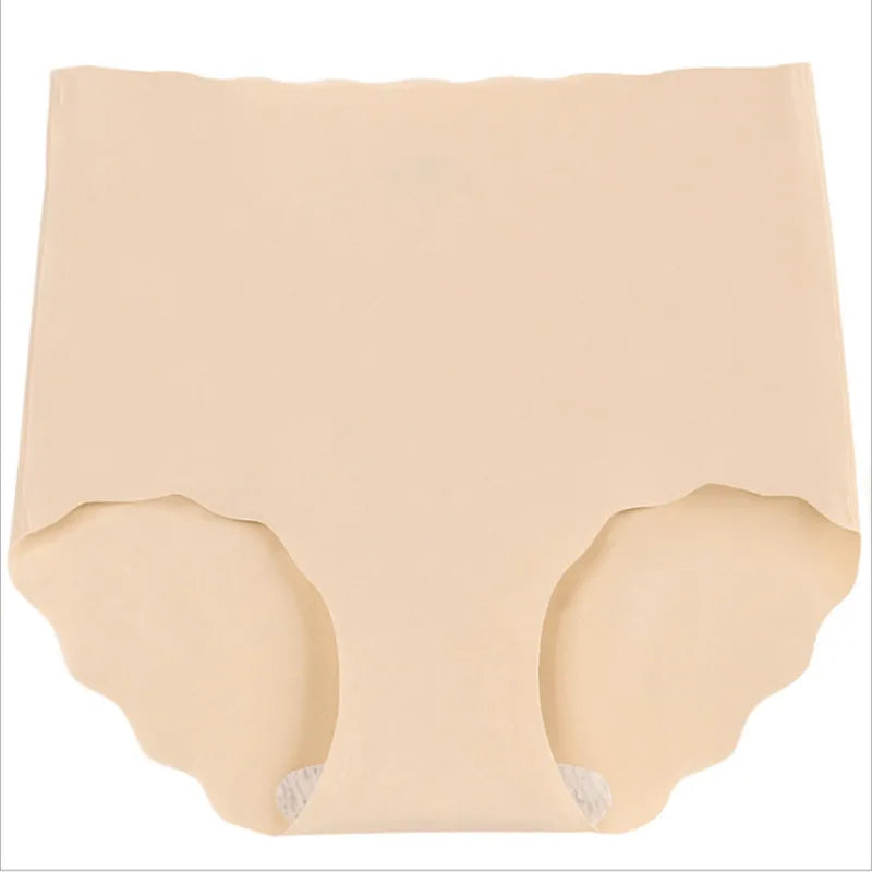 Female High-Waisted Multicolor Four Seasons Seamless Ice Silk Underwear Cotton Crotch Antibacterial Breathable Abdomen Hip