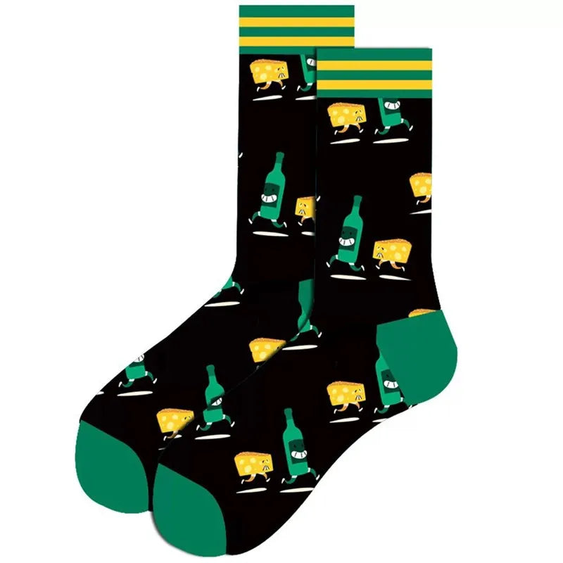 1 Pair of New Autumn Winter Christmas woman Socks Funny New Year Santa Claus Christmas Tree Snow Elk Gift Cotton Happy Men Socks