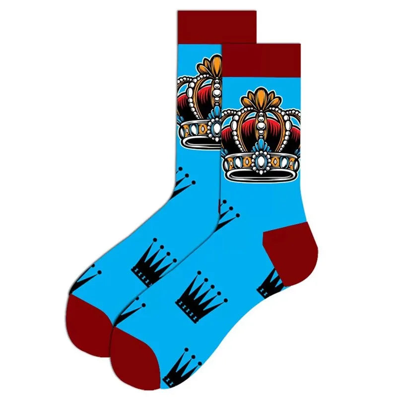 1 Pair of New Autumn Winter Christmas woman Socks Funny New Year Santa Claus Christmas Tree Snow Elk Gift Cotton Happy Men Socks