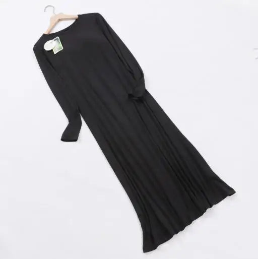 2025 New Nightgowns Women Spring Autumn Long Dress Modal Cotton Nightwear Nightdress Female Bra Padded Plus Size Nightshirt