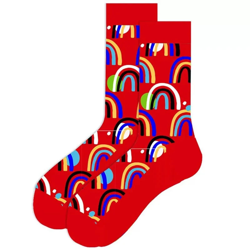 1 Pair of New Autumn Winter Christmas woman Socks Funny New Year Santa Claus Christmas Tree Snow Elk Gift Cotton Happy Men Socks