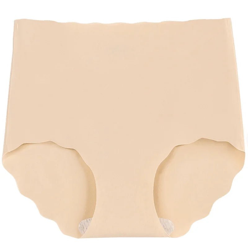 Female High-Waisted Multicolor Four Seasons Seamless Ice Silk Underwear Cotton Crotch Antibacterial Breathable Abdomen Hip