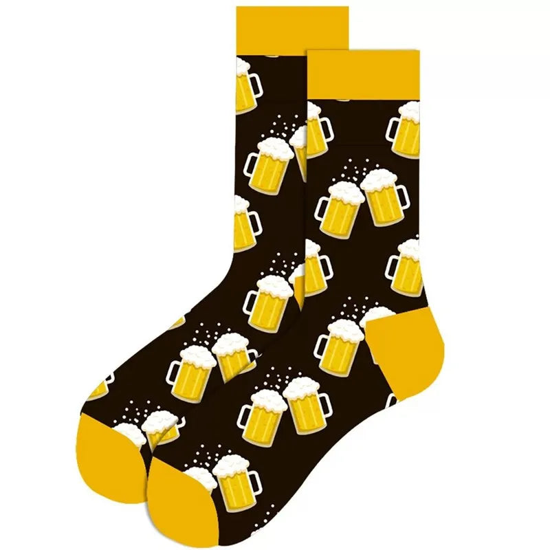 1 Pair of New Autumn Winter Christmas woman Socks Funny New Year Santa Claus Christmas Tree Snow Elk Gift Cotton Happy Men Socks