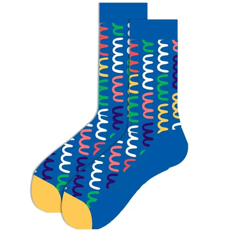 1 Pair of New Autumn Winter Christmas woman Socks Funny New Year Santa Claus Christmas Tree Snow Elk Gift Cotton Happy Men Socks