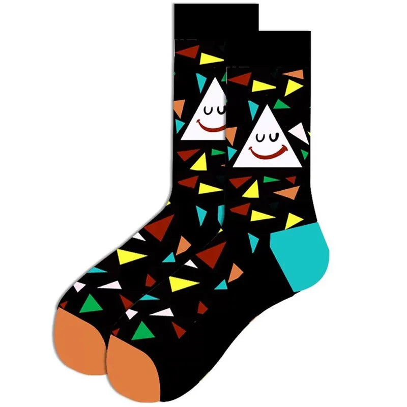 1 Pair of New Autumn Winter Christmas woman Socks Funny New Year Santa Claus Christmas Tree Snow Elk Gift Cotton Happy Men Socks
