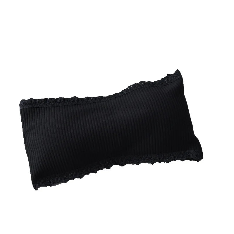 SP&CITY Vertical Striped Strapless Bra Cotton Women Invisible Chest Fashion Sexy Tube Top Inside Dress Lace Side Female Lingerie
