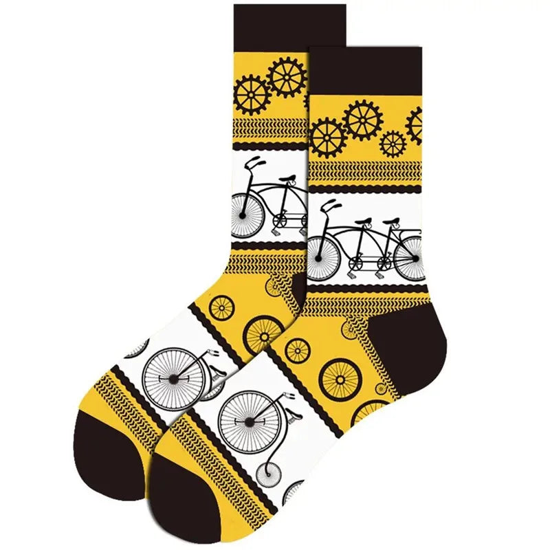 1 Pair of New Autumn Winter Christmas woman Socks Funny New Year Santa Claus Christmas Tree Snow Elk Gift Cotton Happy Men Socks