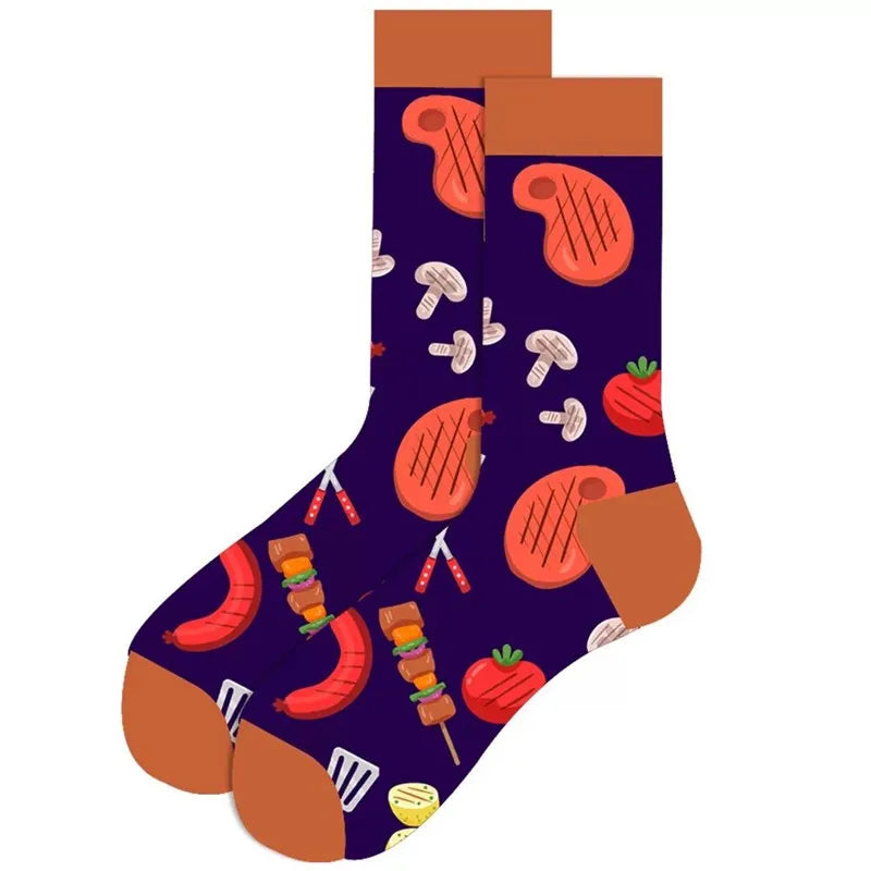 1 Pair of New Autumn Winter Christmas woman Socks Funny New Year Santa Claus Christmas Tree Snow Elk Gift Cotton Happy Men Socks