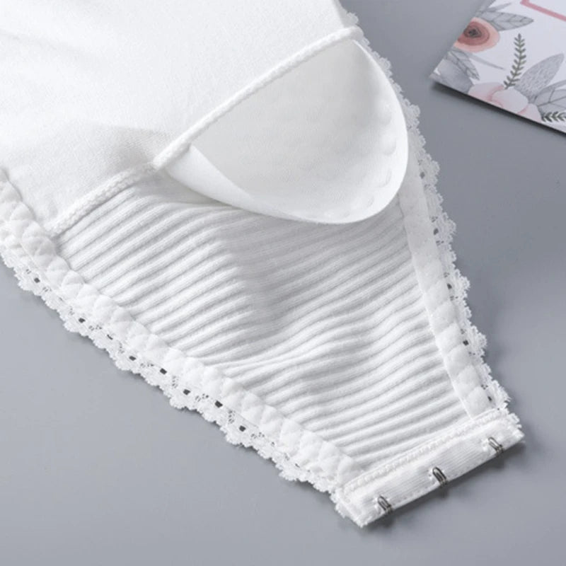 SP&CITY Vertical Striped Strapless Bra Cotton Women Invisible Chest Fashion Sexy Tube Top Inside Dress Lace Side Female Lingerie