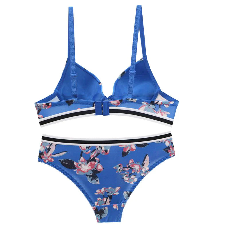 Nouvelle Seamless Brand Sexy Bow Floral Bras Pantes Set Push Up Underwear For Womens BCDE Cup Plus Size Lingerie