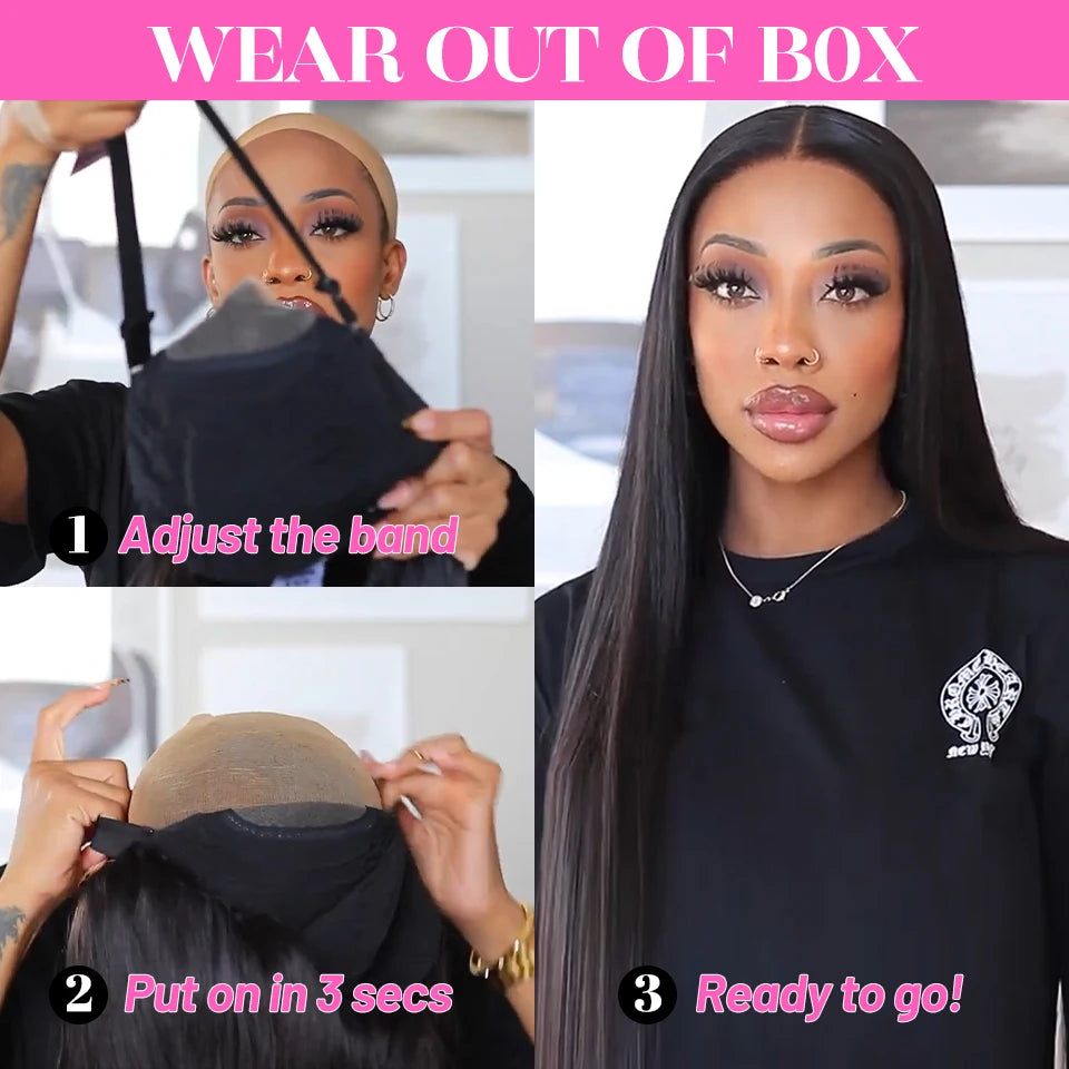 Ali Pearl Ready And Go Glueless Human Hair Wigs Straight 5x5 Lace Closure Wig Pre-Cut Pre Plucked Ready to Go Wigs For Women