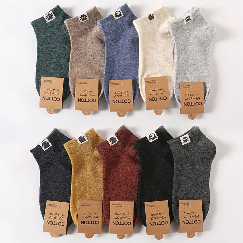 1 Pair Mens Socks Breathable Short Boat Socks Lot Low Cut Short Socks Solid Color Black White Grey Casual Ankle Soft Women Sock
