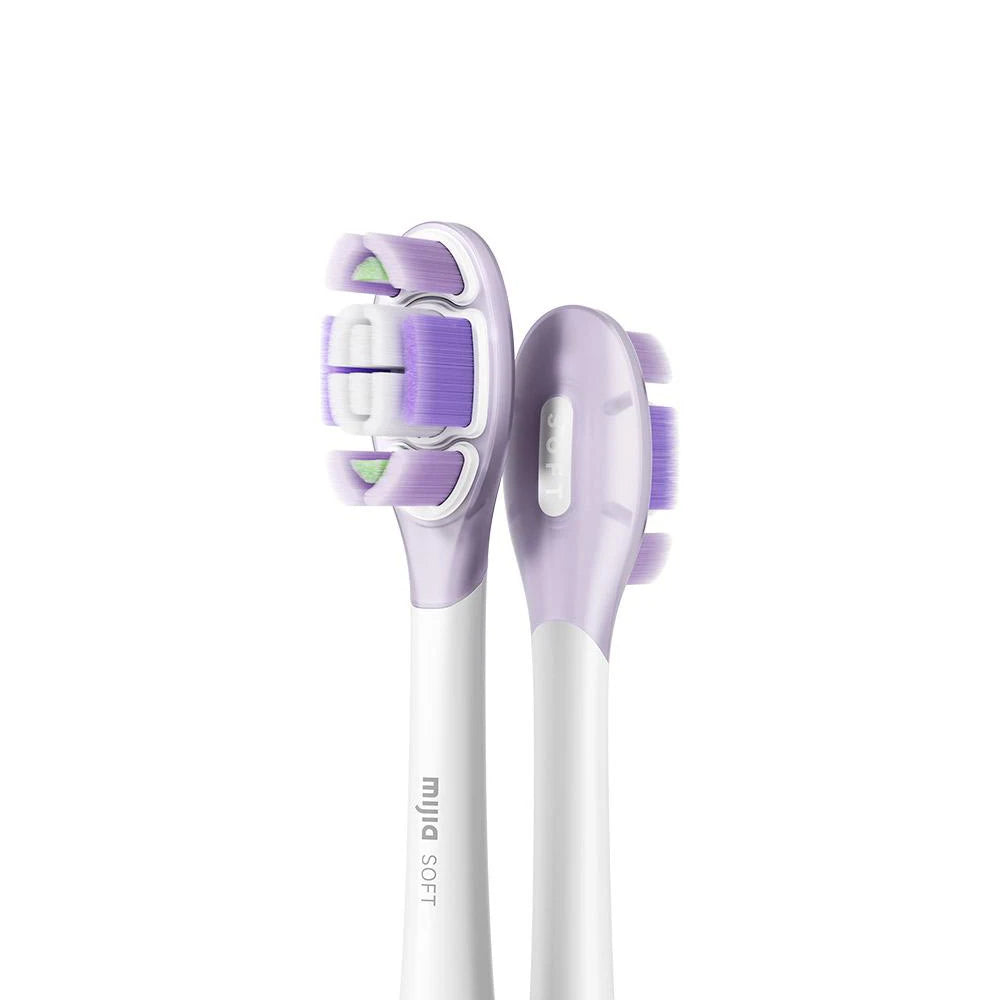 MIJIA Sonic-Sweep Toothbrush Pro Replacement Heads (3 Pack) - Shock-Absorbing,Food-Grade Fade Reminder,Copper-Free Design