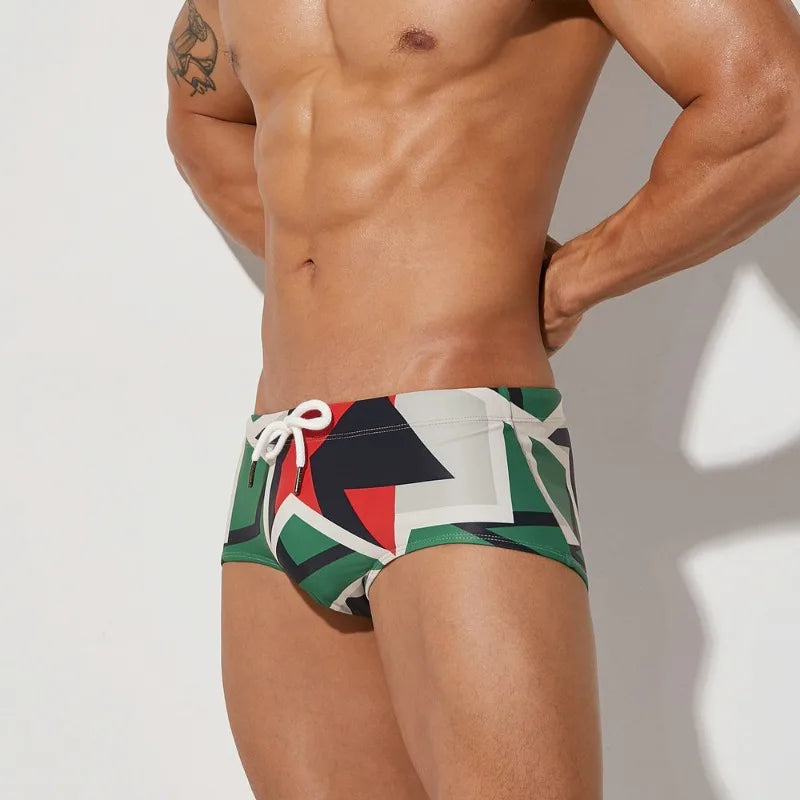 New summer men's boxer swimming trunks fashion printed swimming trunks, runks, trunks 00804