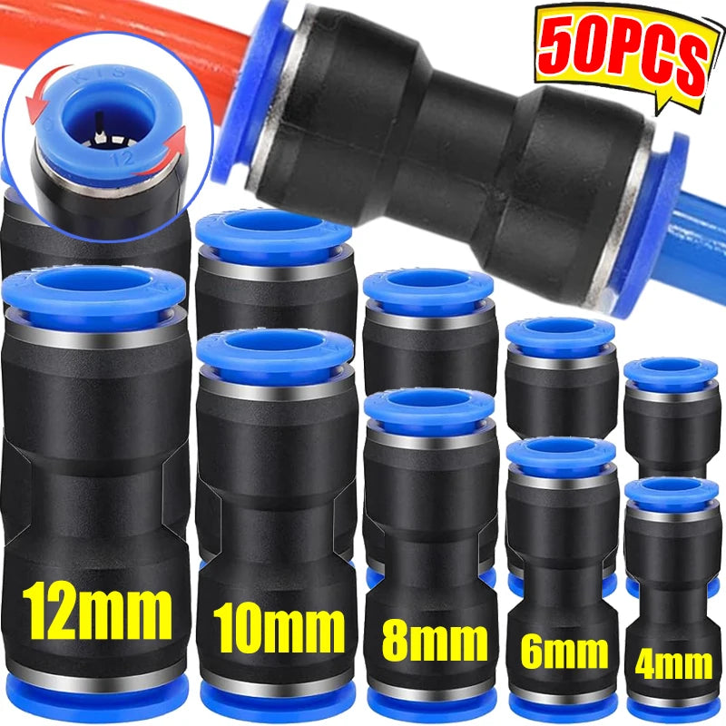 5/50pcs Pneumatic Fittings Plastic Connector 4mm 6mm 8mm 10mm 12mm for Air Line Water Hose Tube Push-in Straight Quick Connector