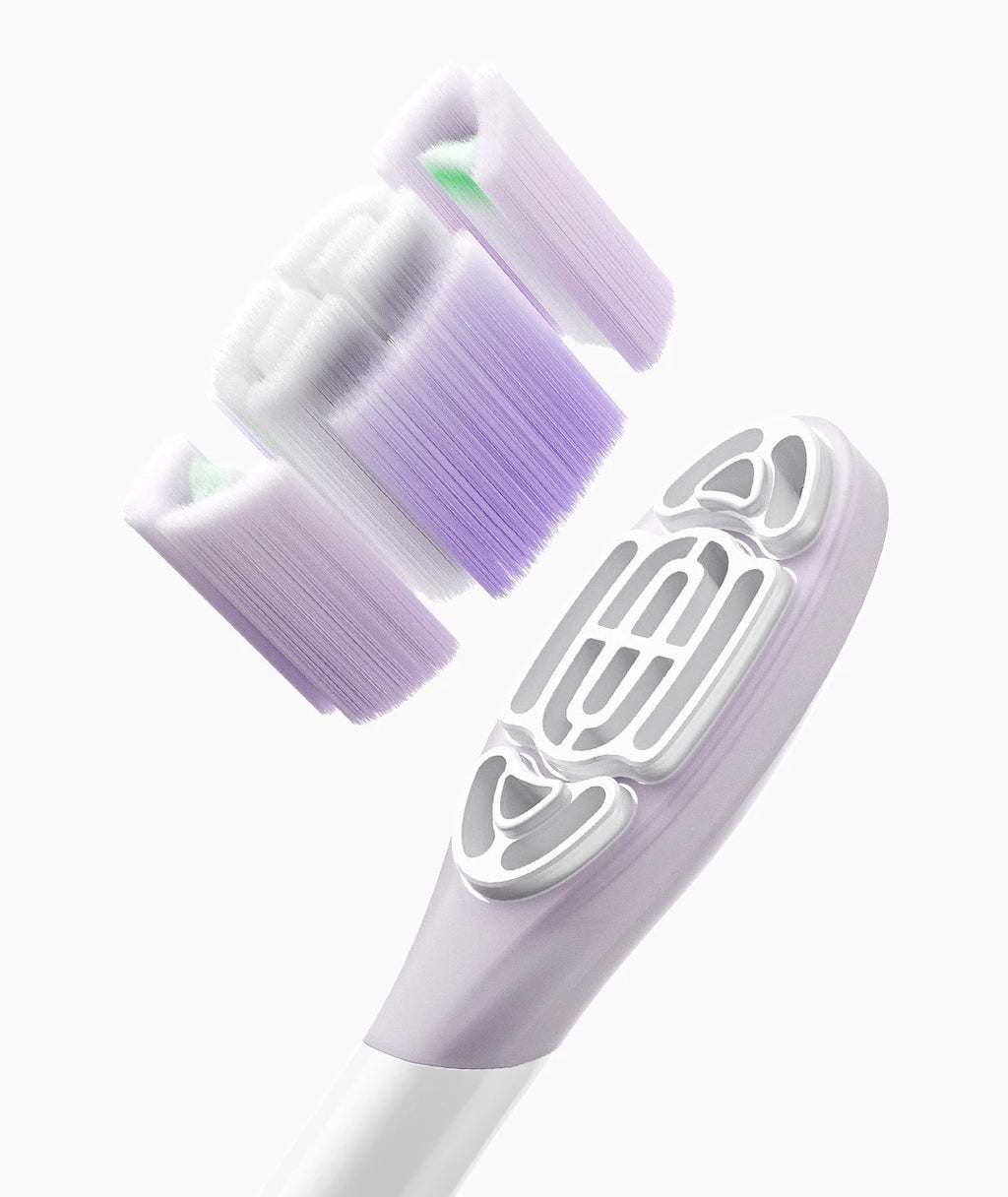 MIJIA Sonic-Sweep Toothbrush Pro Replacement Heads (3 Pack) - Shock-Absorbing,Food-Grade Fade Reminder,Copper-Free Design