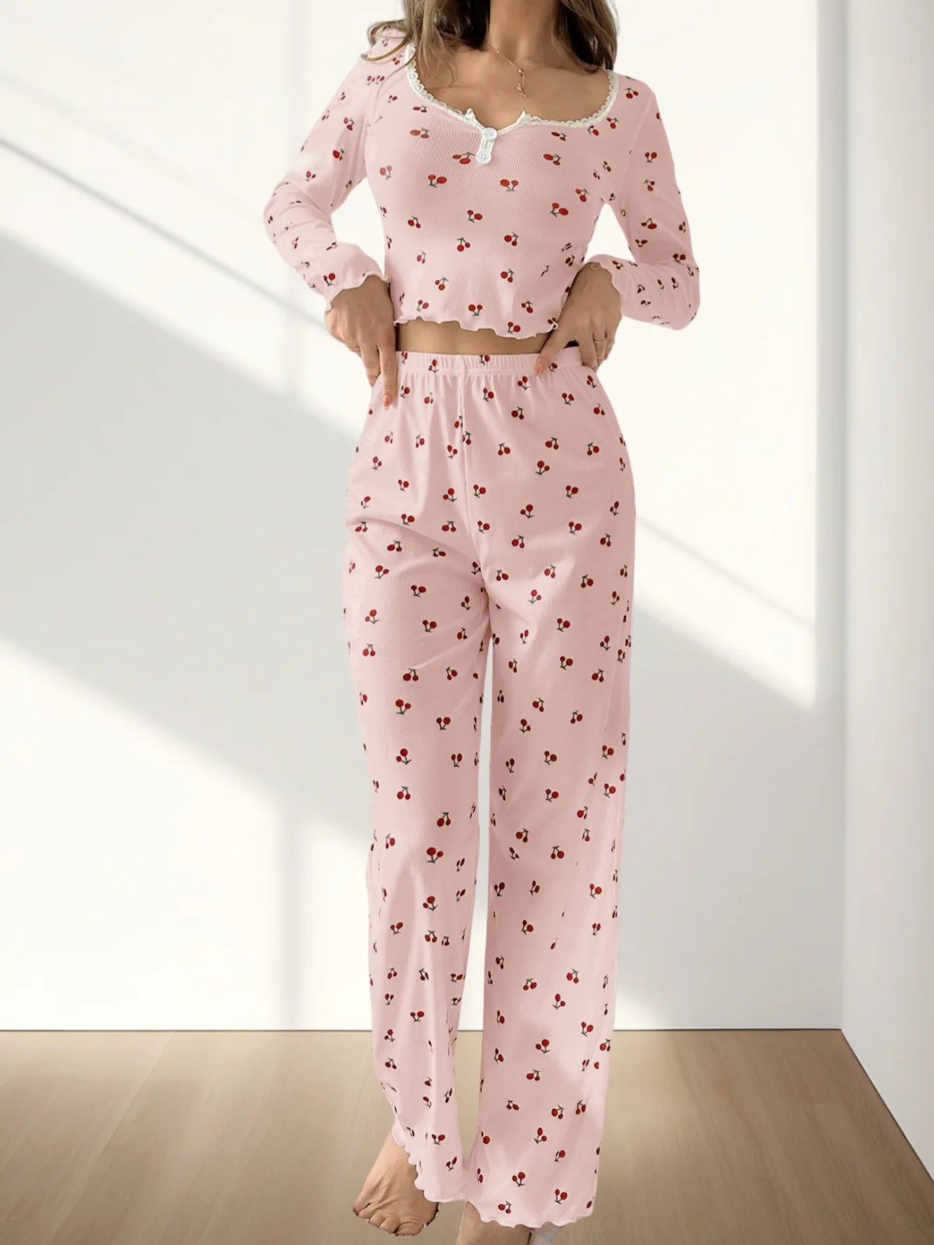 Sleepwear Women's Pajama Set for Women Long Sleeve Pajamas Ladies Home Set Female Pj Sets for Woman Homewear Nightwear Nightgown