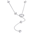 Yhpup 60+6cm Stainless Steel Removable Heart Chain Necklace for Women Charm Fashion Sweater Thin Chain Autumn Winter Jewelry