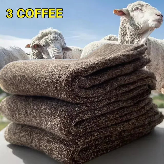 3 Pairs Winter Warm Thick Towel bottom Man Socks Wool Male Socks Slipper Socks Merino Wool Socks Against Cold Snow Socks 39-44