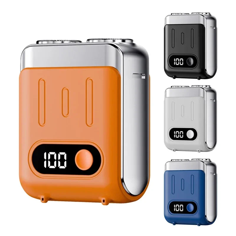 2025 Mini Electric Smart Shaver Dual Blade Household Car Shaver Digital Display Rechargeable Shaver Powerful Beard Trimmer Tool