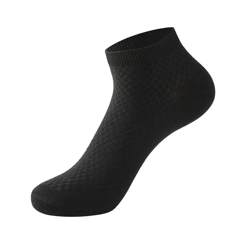 1/5 Pairs Men Ankle Short Socks High Quality Bamboo Fiber Low cut Socks Solid Breathable Business Dress Socks for Summer Winter
