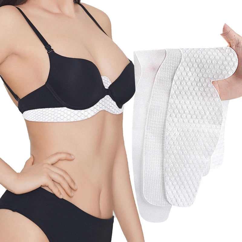 10pcs Upgrade Cotton Bra Liners Sweat Absorber, Rectangle Under Breast Sweat Pads for Women Washable Bra Liners for Sweating