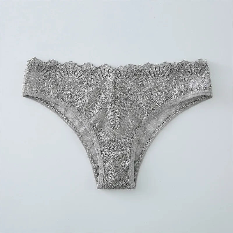 Summer Cool Hollow Breathable Lace Sexy Women Underwear Low Waisted Solid Color Seductive Embroidery Fashion Panties Comfortable