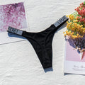 Sexy Panties G-string Sports Women Thong T-back Fitness Secret Rhinestone Sexy Lingerie Letter Diamonds Female Underwear