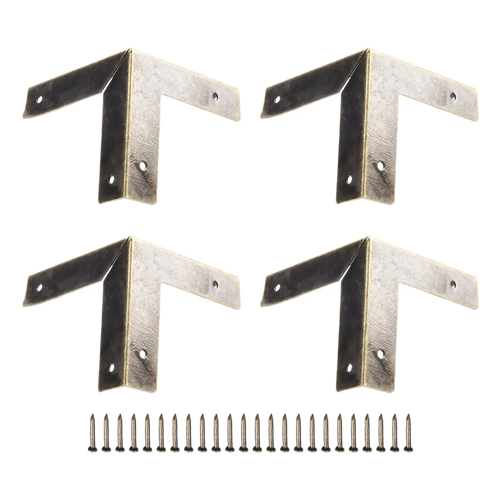 4pcs Box Corner Protector Zinc Alloy Corner Trim Protect Four Side Corner Protection Decorative Corner With Nails 33MM