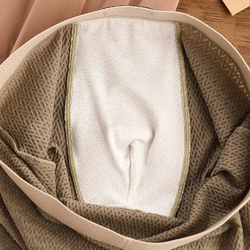 Ice Silk Breathable Antibacterial Jacquard Men's Underwear Cool Feeling Boxer Shorts Teenagers Mid Waist Comfortable Boxer Short