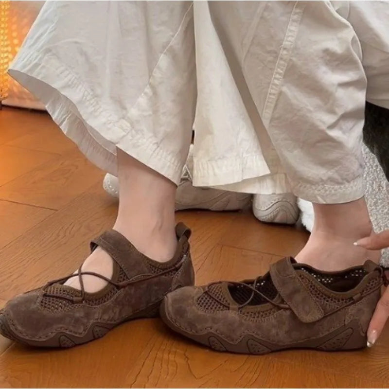 Women's Flat Shoes 2025 New  Non-slip Shallow Mary Jane Shoes Female Large Size Comfortable Ballet Shoes For Women