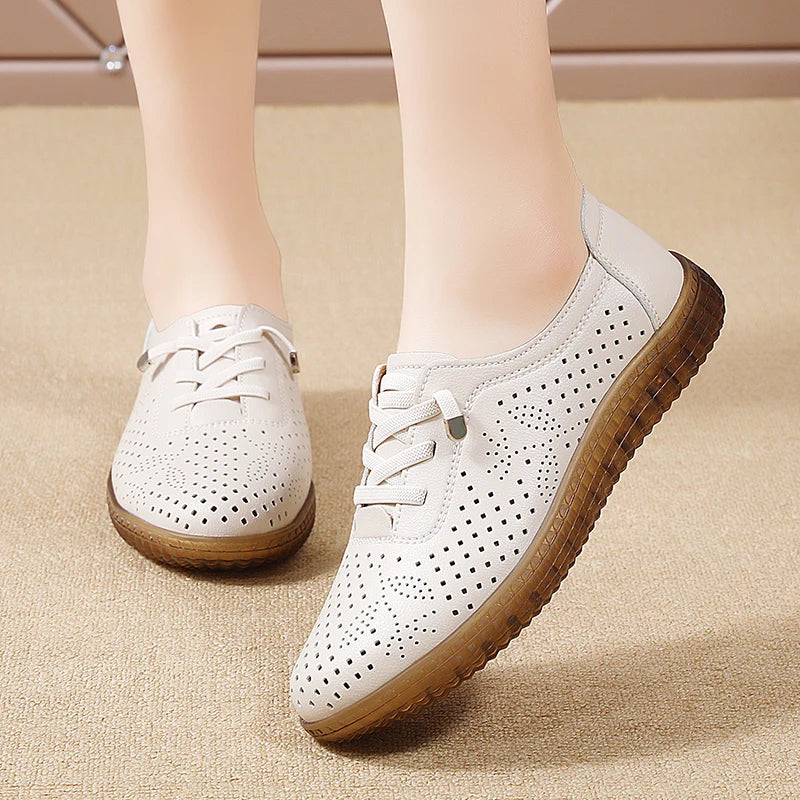 Shoes for Women Moccasins Flats Woman Loafers Genuine Leather Female Shoes Slip On Ballet Nurse Women's Shoes Plus Size