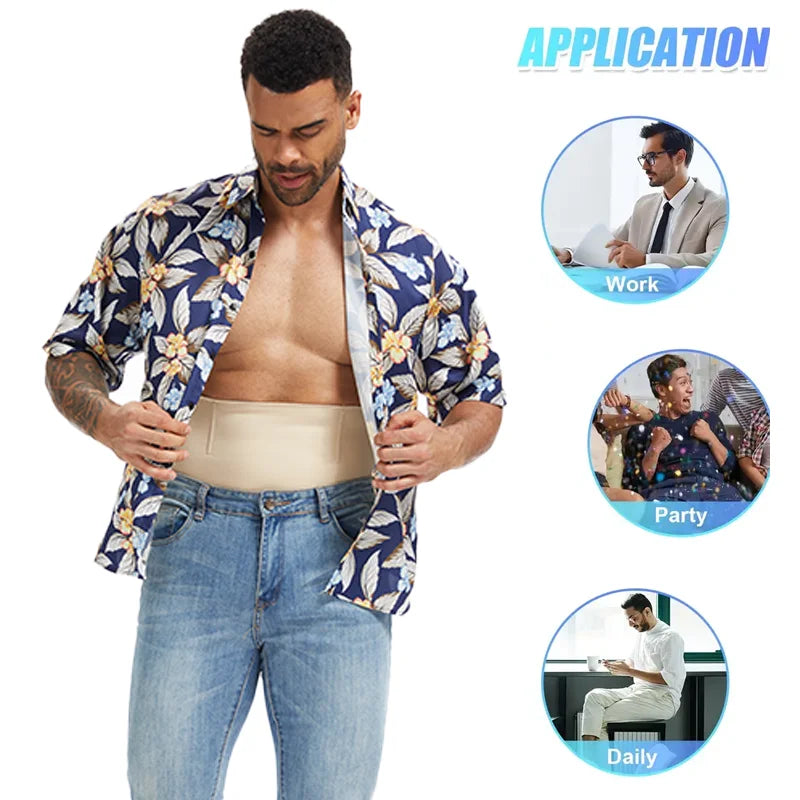 Miss Moly Men's High Waist Shapewear Short Double Layer Tummy Control Slimming Brief Non-slip Breathable 3D Pouch Butt Lifter