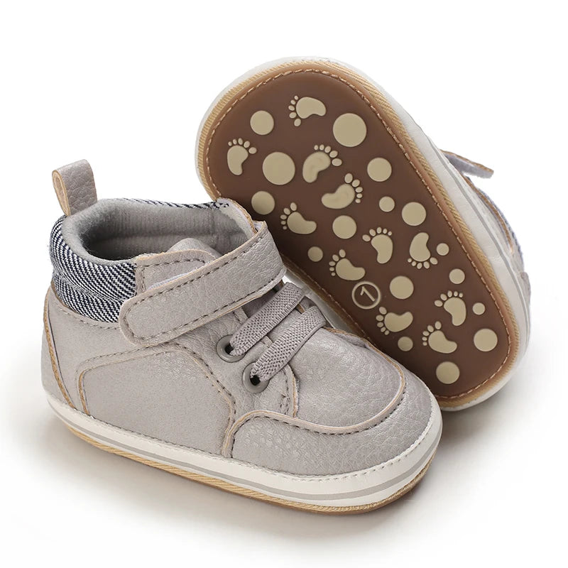 Spring and Autumn Newborn Baby Shoes Boys' Fashion Sports Shoes White Baptist Walking Shoes Perfect Gift for First Step Walkers