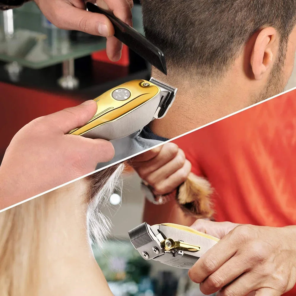 Kemei 1986 Hair Clipper Professional Barber Trimmer Lcd Display Electric Hair Cutting Machine USB Cordless Cutter Razor for Men