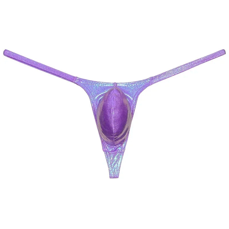 Cheeky Swim Thong Pouch Tangas Men's Swimwear Quick-dry Low Rise Swimming Briefs Wet Look String Bikini Man Underwear Beachclub