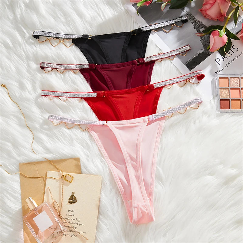 EAT ME DADDY Sexy Thong for Women Love Decoration Cotton Crotch Low-rise Women's Underwear Female Panties Girlfriend Wife Gift
