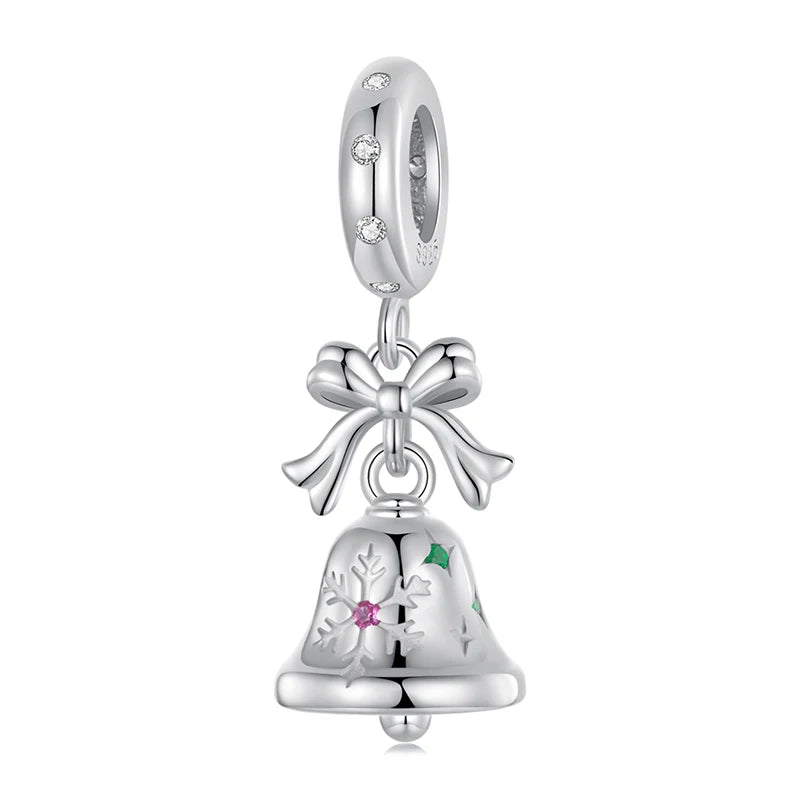 BAMOER Solid 925 Sterling Silver Xmas Series Charm Bead fit Original Bracelet DIY Bamoer Charm for Jewelry Making Christmas Gift