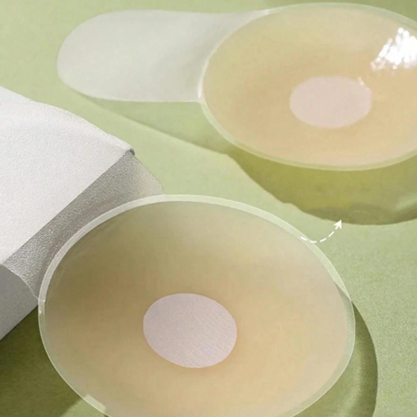 2 pieces/set of round women's silicone breast patches, ultra-thin anti protrusion solid adhesive breast patches