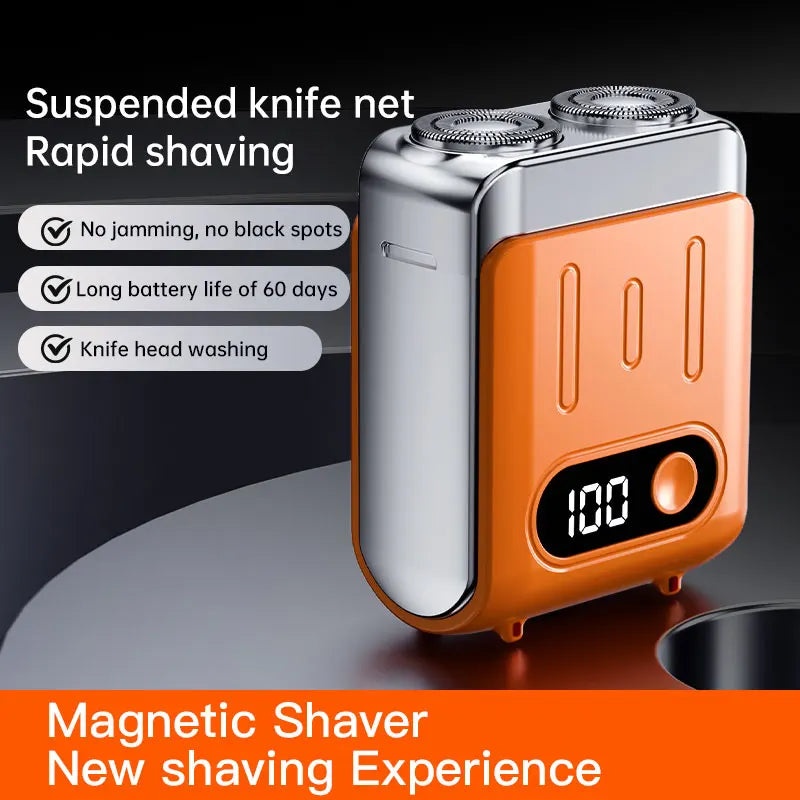 2025 Mini Electric Smart Shaver Dual Blade Household Car Shaver Digital Display Rechargeable Shaver Powerful Beard Trimmer Tool