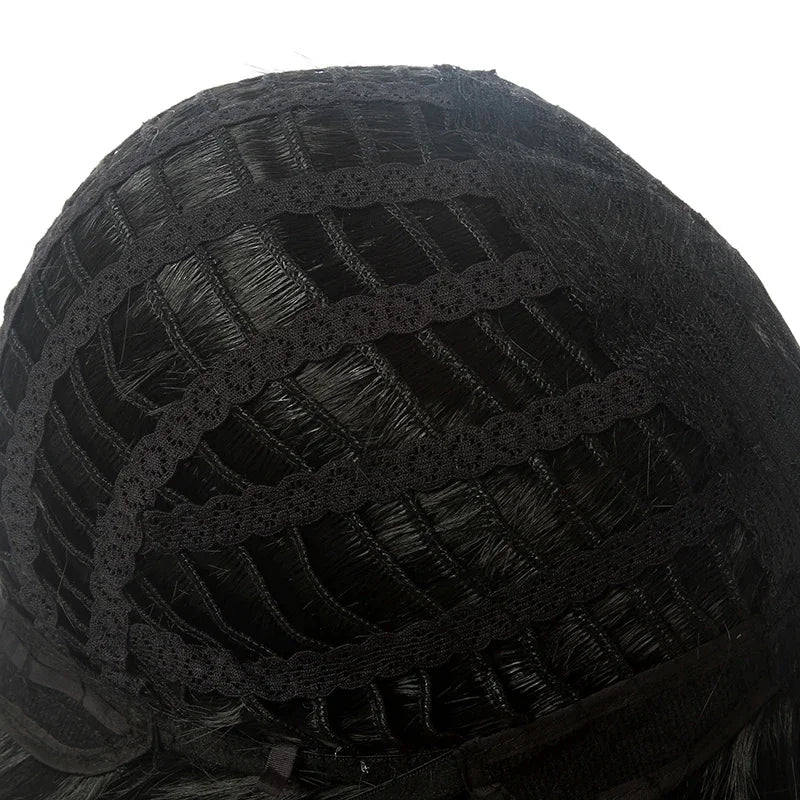 L-email wig Synthetic Hair Game Valorant Yoru Cosplay Wig 28cm  Black Mixed Blue Color Cosplay Wigs Heat Resistant Wig