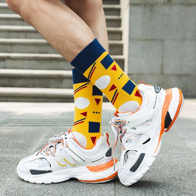 New Men's Socks European and American Fashion Street Socks Large Size Medium Tall Men's Socks