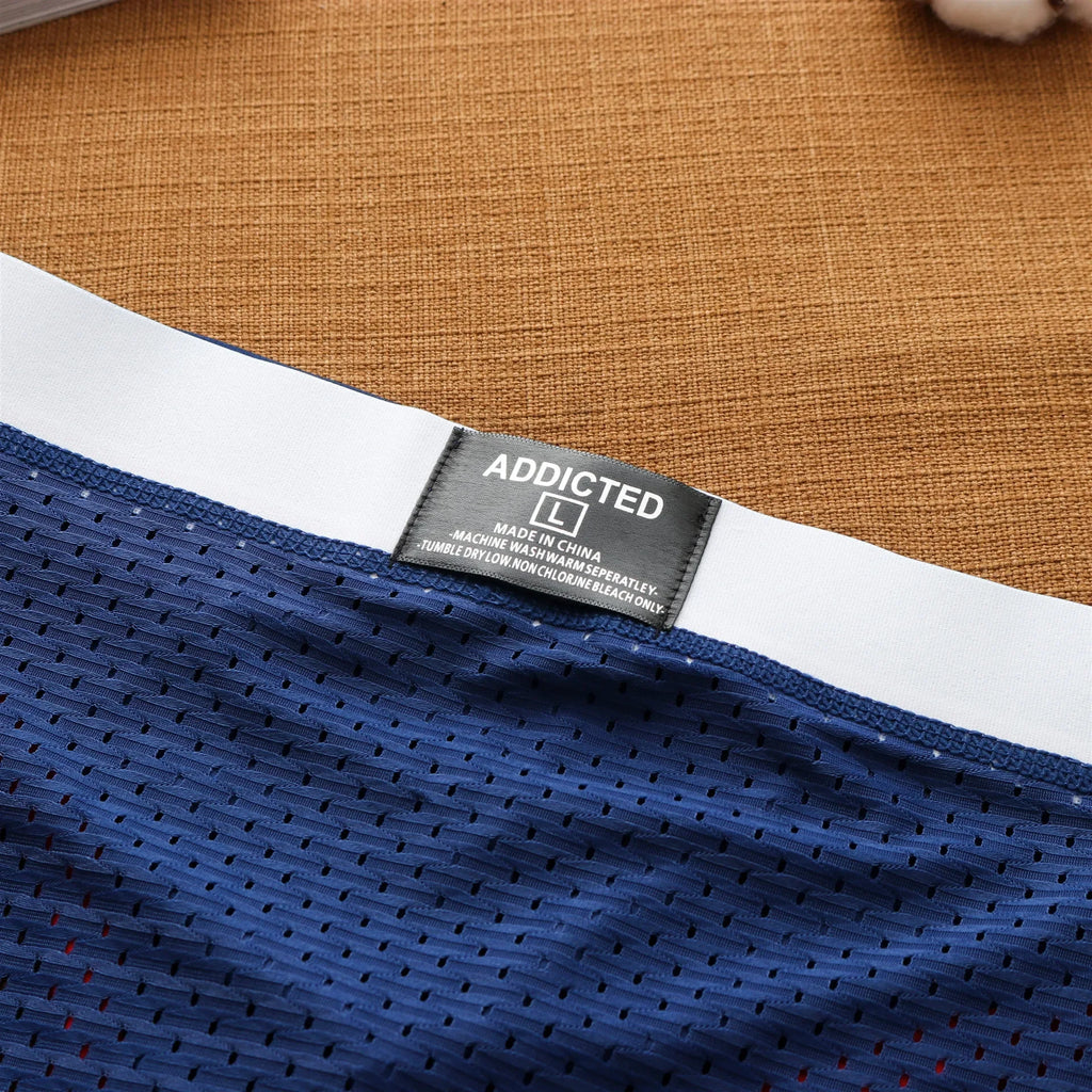 Addicted men's sexy low waist breathable ice mesh comfortable fashion briefs men