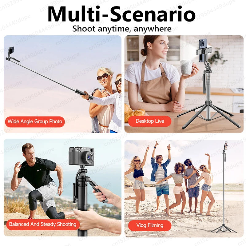 TOKQI Extendable Tripod with Bluetooth Remote,1/4'' Screw,Phone Holder,72inch Monopod for Smartphone Camera Projector brackets